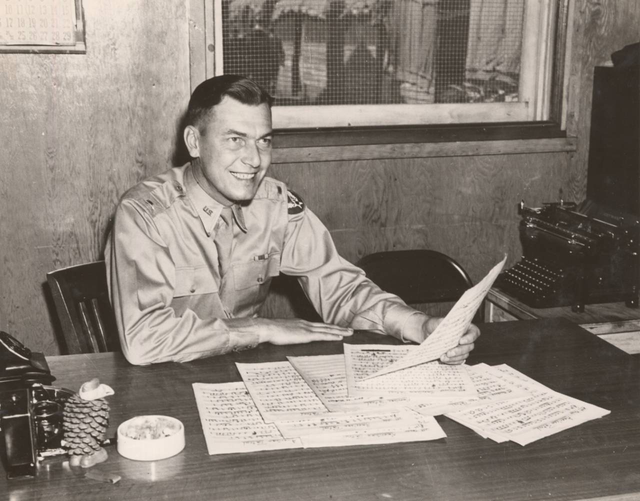 Lt. Heiberg at his desk